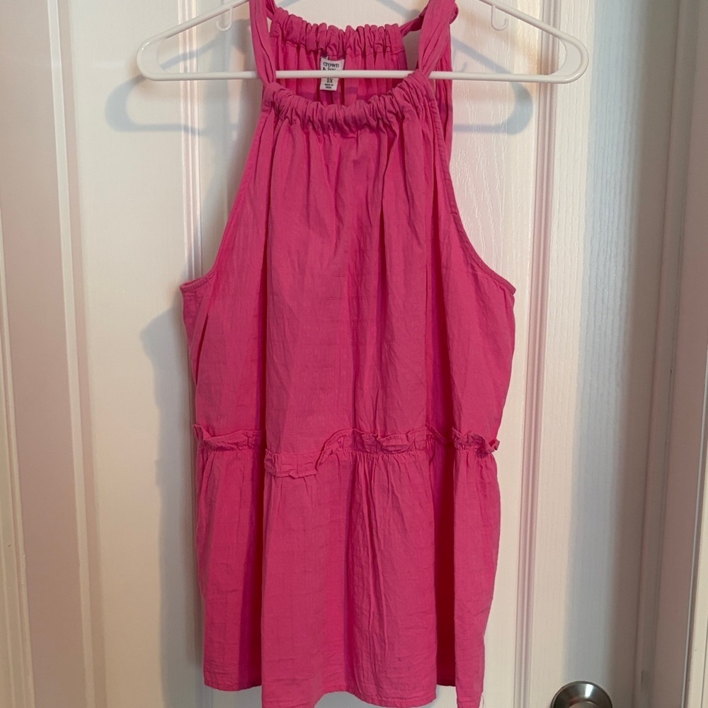 crown & ivy Hot Pink Sleeveless Tank Top